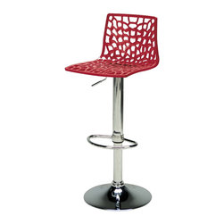 Modern Spider Adjustable Bar Stool | Red (Set of 2) - Bar Stools And Counter Stools