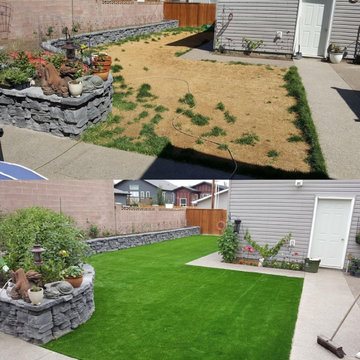 Synthetic Artificial Turf Grass Dog Yard Make Over Coaldale 2018