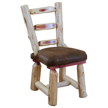 Red Cedar Log Upholstered Dining Chair