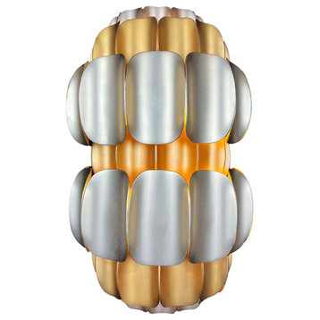 Swoon 2-Light Wall Sconce, Antique Gold/Gold Dust