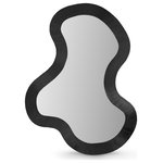 Meridian Furniture - Oblique Mirror, Matte Black, 28" X 38" - Elevate the aesthetic appeal of your living space with the exquisite Oblique Mirror. This one-of-a-kind mirror features a refined and alluring curved shape that adds a touch of sophistication to any room. The sleek black metal frame accentuates the mirror's elegance, making it a true statement piece. With its unique and stunning design, the Oblique Mirror is the perfect addition to your home decor.