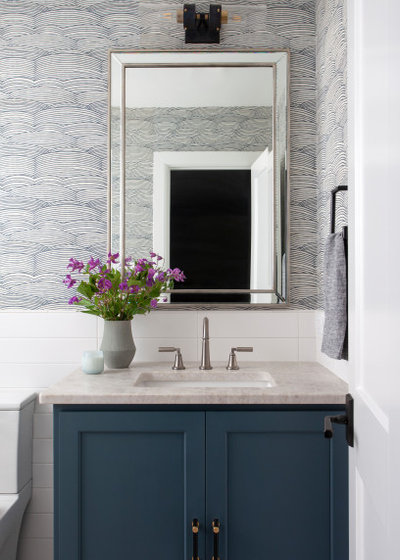 Transitional Powder Room by CROSS
