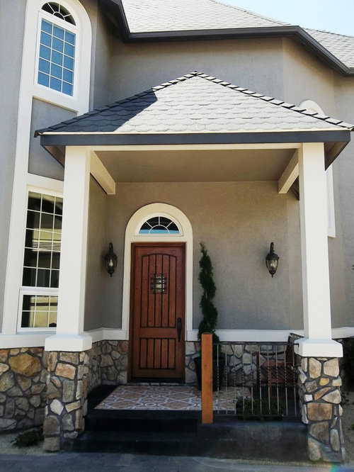 75 Mediterranean Veranda with Concrete Slabs Design Ideas Stylish