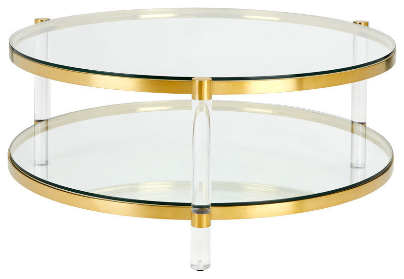 Paloma Gold Coffee Table gold Lucite (round) - Contemporary - Coffee ...