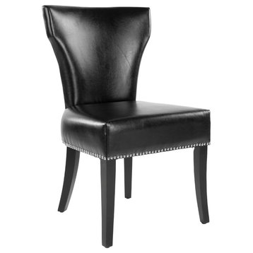 Safavieh Jappic Side Chairs, Set of 2, Black, Leather