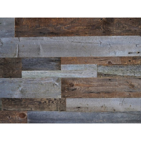 Reclaimed Wood Wall Paneling, Brown and Gray, 20 sq. ft.