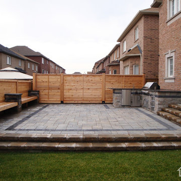 Suburban Outdoor Patio with Built-In Kitchen