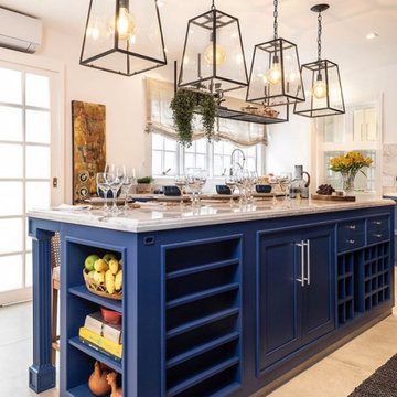 Custom Kitchen Cabinetry — Navy Shaker, Luxury Residence
