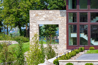 Inspiration for a modern front yard landscaping in Minneapolis.