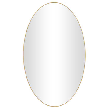 Contemporary Gold Wood Wall Mirror 561346