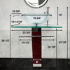 Bohemia Glass Pedestal Sink Countertop Modern Bathroom Vanity Vessel Sink