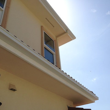 Box Gutters on Custom Home with Tile Roof, Walnut California