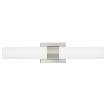 Perpetua LED 22" Bathroom Vanity Light With End Caps, Brushed Nickel