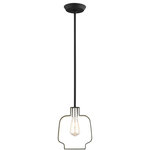 Livex Lighting - Livex Lighting 45511-04 Meadowbrook - 18" One Light Pendant - A mini pendant that makes a bold statement in yourMeadowbrook 18" One  Black/Brushed NickelUL: Suitable for damp locations Energy Star Qualified: n/a ADA Certified: n/a  *Number of Lights: Lamp: 1-*Wattage:60w Medium Base bulb(s) *Bulb Included:No *Bulb Type:Medium Base *Finish Type:Black/Brushed Nickel