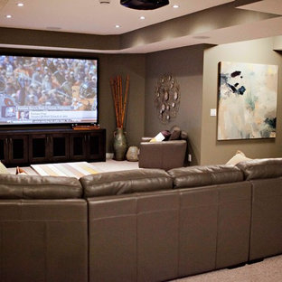 Home theater - contemporary home theater idea in Calgary
