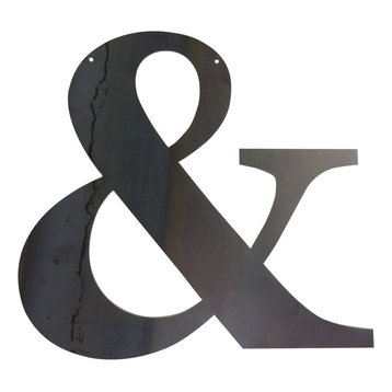 Large Ampersand "&", Raw Metal, 24"