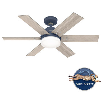 Hunter 44" Pacer Indigo Blue Ceiling Fan With LED Light and Remote