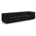 Meridian Furniture - Cascade Upholstered Modular Sofa, Black, Boucle Fabric, Straight Sofa - Give your room a much-needed rehab when you bring home this Cascade boucle fabric modular sofa. The elegantly attention-grabbing design features a modern profile with curved arms deep horizontal channel tufting, so it wows from all angles. Upholstered in rich black boucle fabric, this seat quickly becomes everyone's favorite spot for curling up with a good book or smart device. Thick foam padding ensures a cozy, body-hugging experience while you watch TV or just relax.