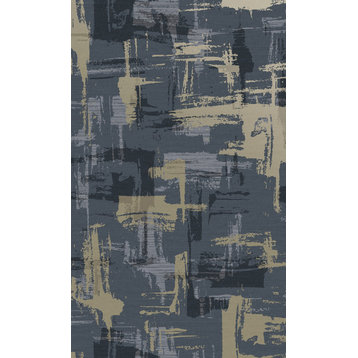 Weathered Surface Abstract Geometric Wallpaper, Navy, Double Roll