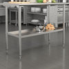 Galvanized Under Shelf for Prep and Work Tables, Stainless Steel, 24" X 48"