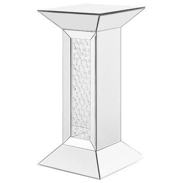 12" Crystal End Table, Clear Mirror Finish