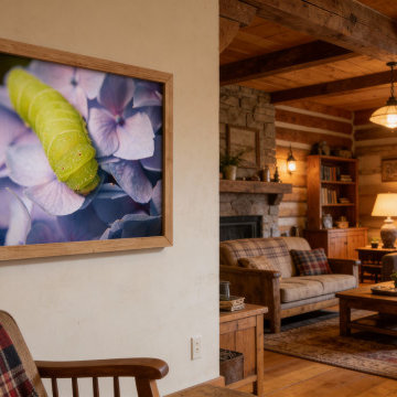 Luna Larva on Hydrangea Nature Photo Rustic Farmhouse Style Wall Art Prints