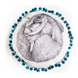 Leadbeater Dreams Cushion (Aqua Pom Poms) - Decorative Cushions