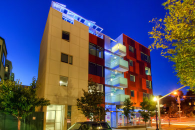 Inspiration for a modern three-story exterior home remodel in San Francisco