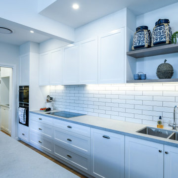 Family Kitchen with Tiled Splashback