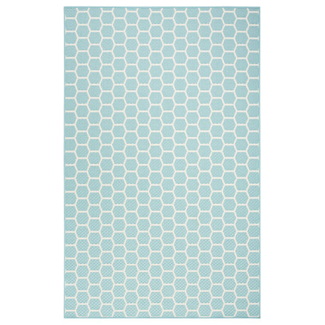 Nourison Twist Reversible 5' x 7' Aqua Modern Rug