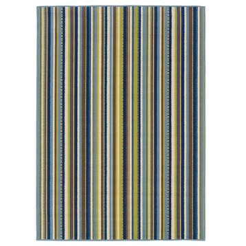 Oriental Weavers Sphinx Caspian 1004X Striped Rug, Blue/Brown, 7'10" x 10'10"
