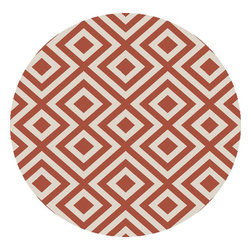 Alfresco Geometric Pattern Round Rug - Area Rugs