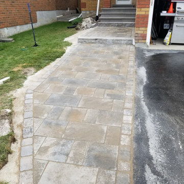 Orangeville front interlock and front porch project