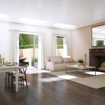 Roasted Red Oak Plank Flooring, Living & Dining Space