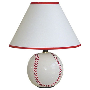 12"H Ceramic Baseball Table Lamp