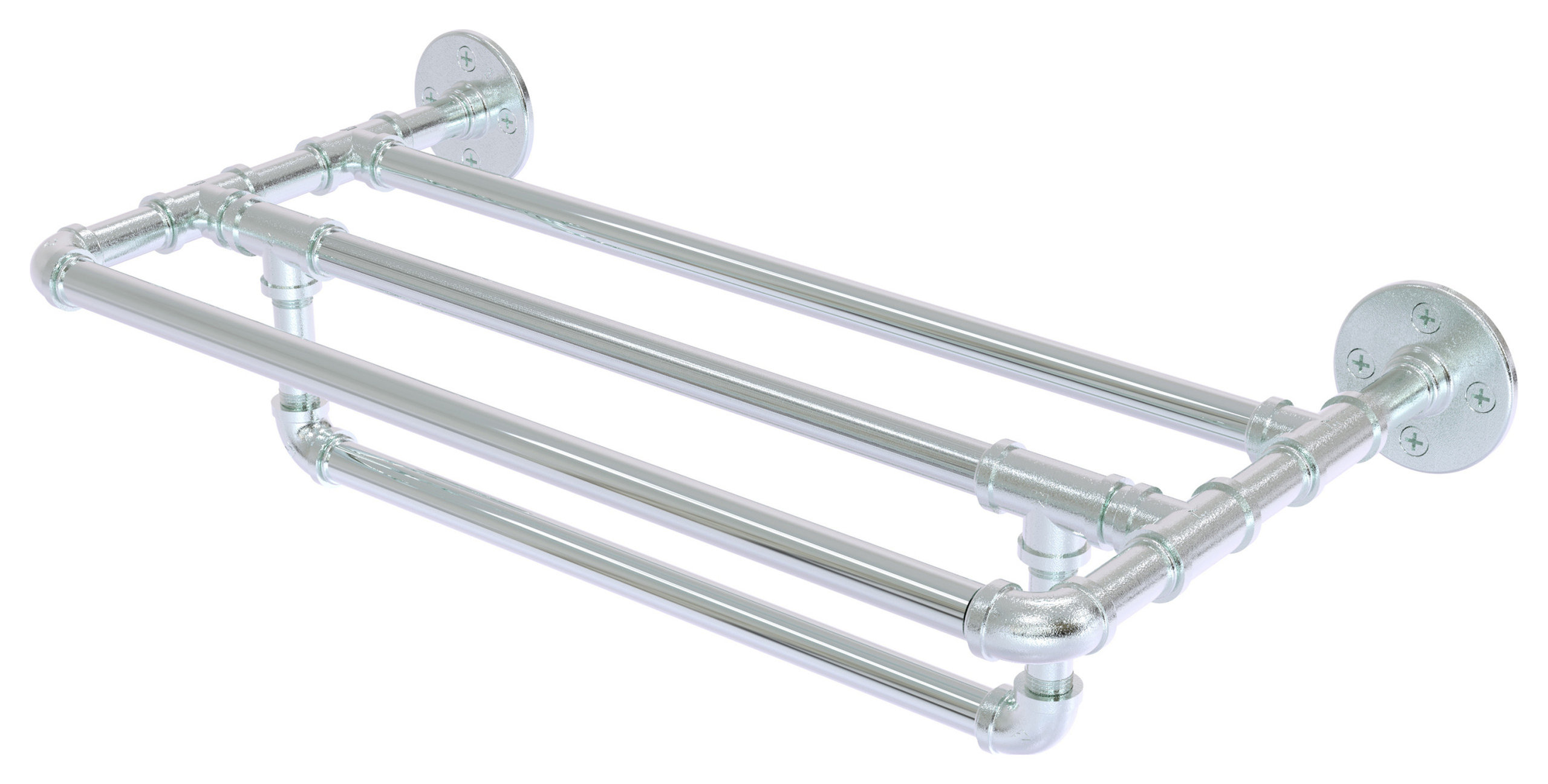 Allied Brass Pipeline Collection 24"Wall Mounted Towel Shelf With Towel ...