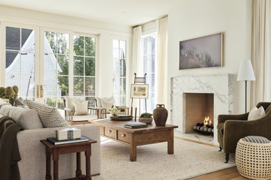 French country living room photo in Minneapolis