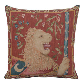 Le Lion Medieval European Cushion Cover - Contemporary - Decorative Pillows  - by European Wall Art