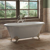Cast Iron Double Ended Clawfoot Tub 67"x30", 7" Drillings and BN Feet