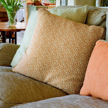 Custom Throw Pillows in Orange and Rust