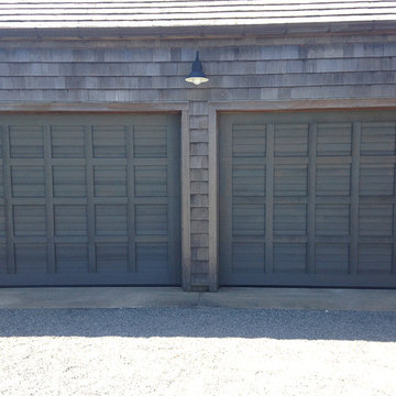 Custom Wood Garage Doors with antiquing process