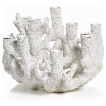 12-Tier "Cayo" Coral Polyresin Taper Candle Holder