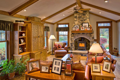 Elegant family room photo in New York