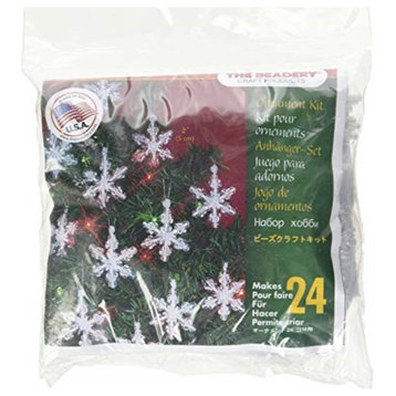Beadery Holiday Beaded Ornament Kit, 2-Inch, Mini Snowflakes, Makes 24 Ornaments