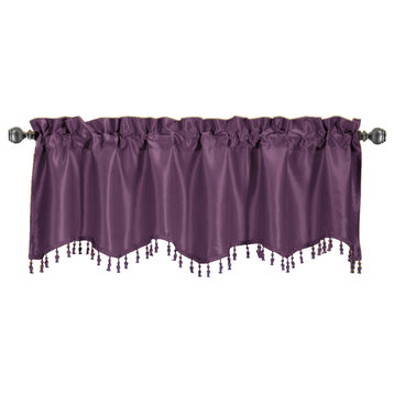 Solid Pattern Luxury Soho Straight Valance, Purple, 70"x17"