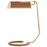Hudson Valley Lighting - Holtsville 1-Light Table Lamp Aged Brass/Saddle Finish - Features: