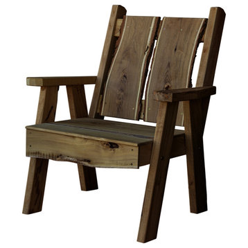 Live Edge Locust Timberland Chair, Mushroom Stain