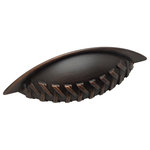 Cosmas - Cosmas 7067ORB Oil Rubbed Bronze Braided Cabinet Cup Pull - 3" Hole Centers