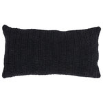 Kosas Home - Nakeya Knitted 14" x 26" Throw Pillow, Black - Give in to the plush and cozy appeal of the Nakeya Pillow. Its neutral hues highlight the multi-dimensional kitted pattern and perk-up the mood of any decor. Styling your home is effortless with this casual and versatile pillow.