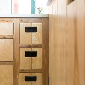 Rustic ash and elm kitchen